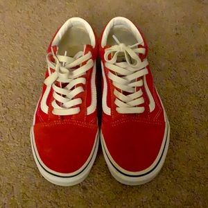 Red old skool vans